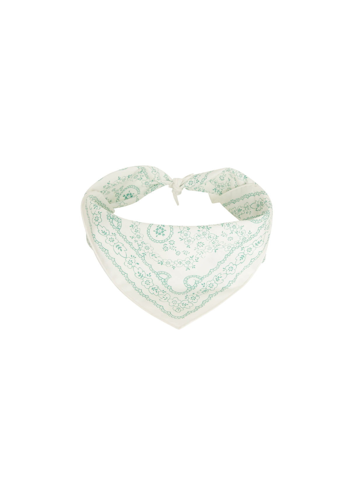 Foulard carré 45x45 imprimé - Blanc & Vert
