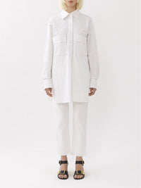 OK PORTE_Chemise longue oversize - White