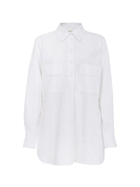 OK PORTE_Chemise longue oversize - White