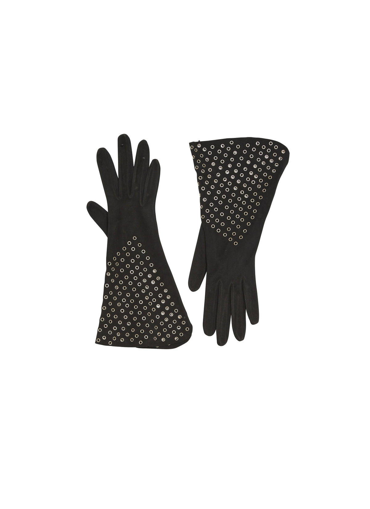 Studded leather gloves - Black