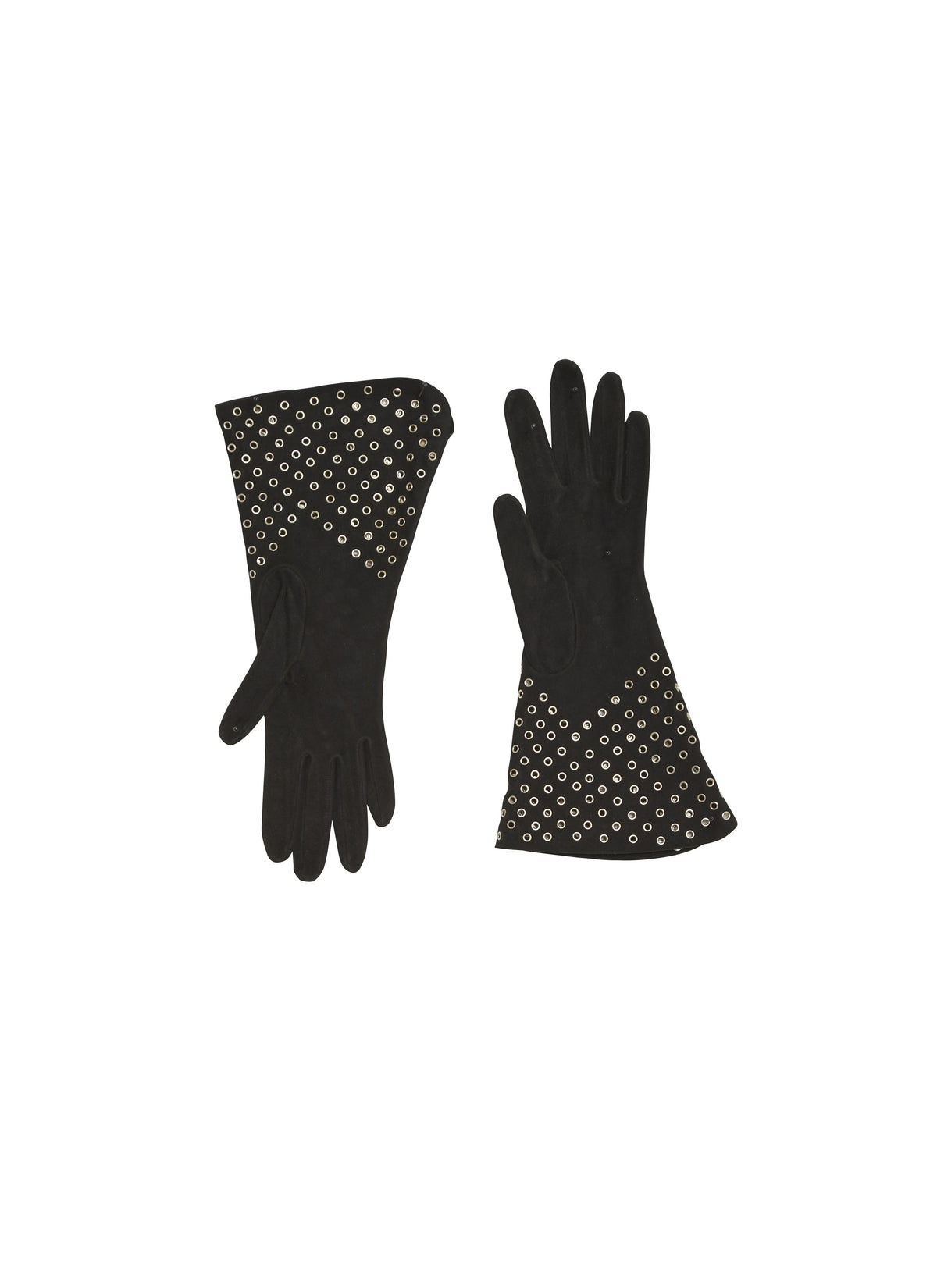 Studded leather gloves - Black