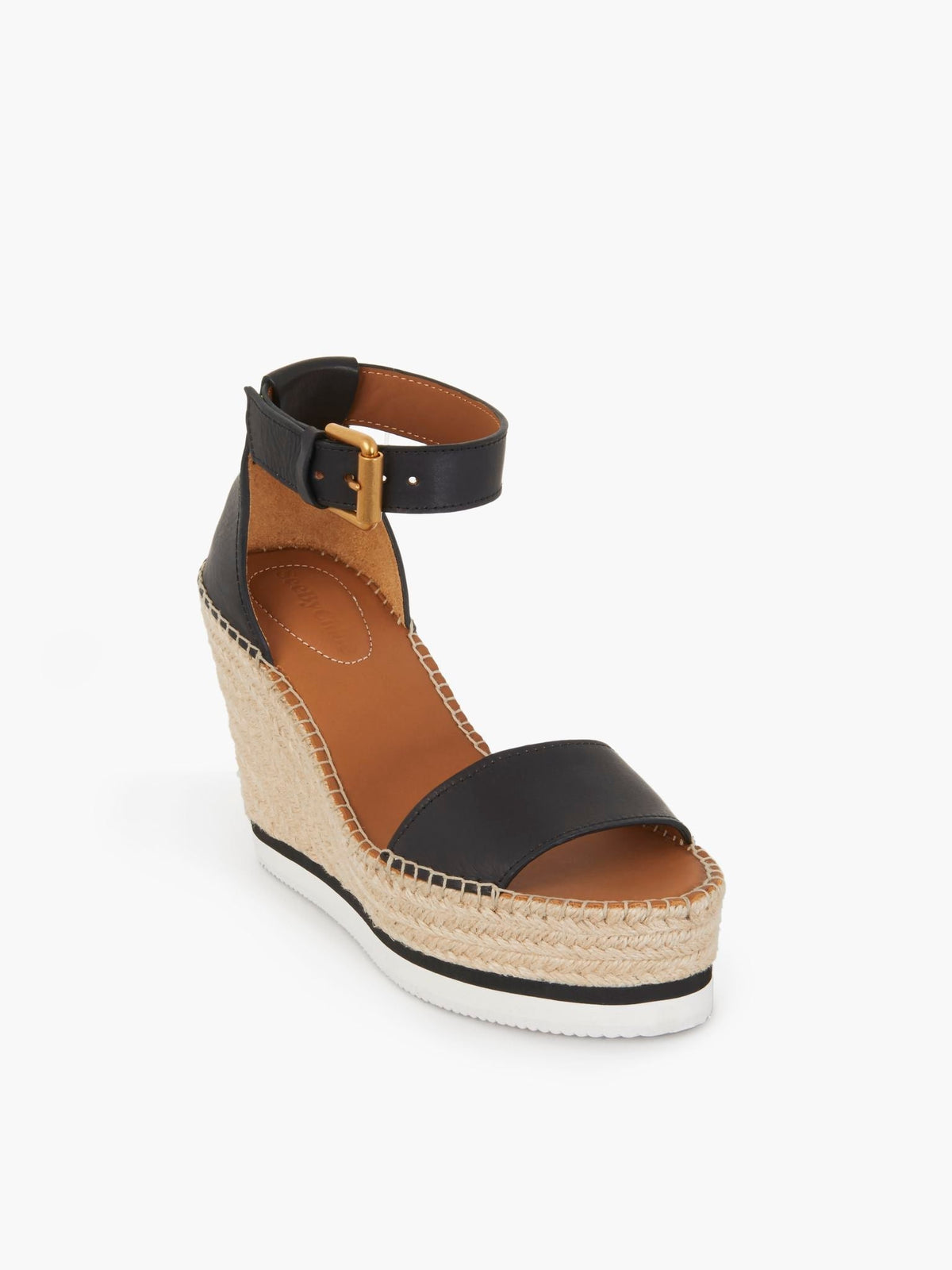 NO PORTE_Espadrilles compensées Glyn en cuir - Black