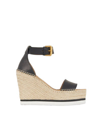 NO PORTE_Espadrilles compensées Glyn en cuir - Black