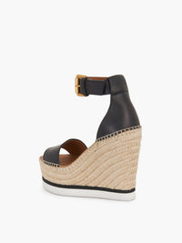 NO PORTE_Espadrilles compensées Glyn en cuir - Black