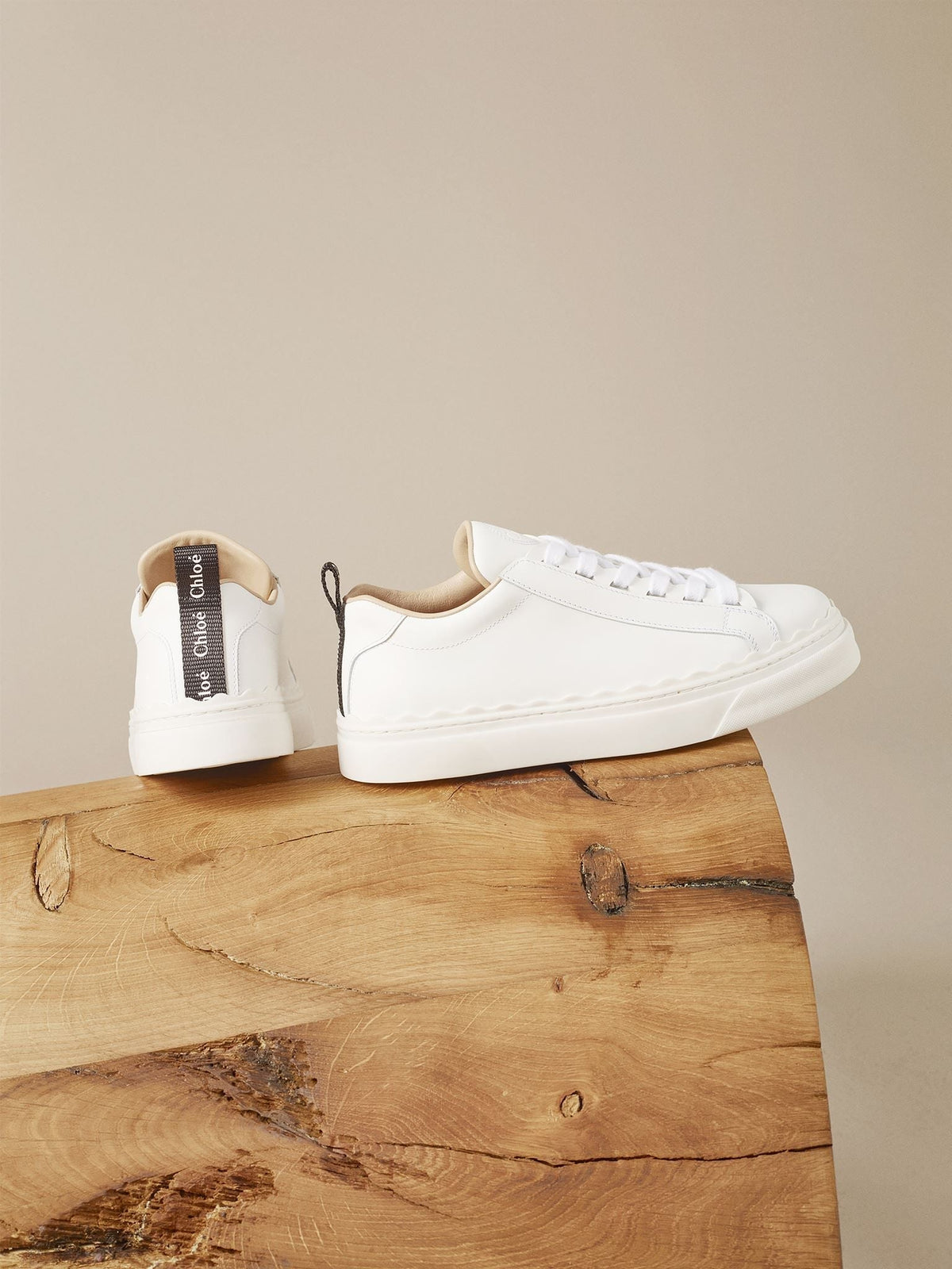 OK PORTE_Sneakers Lauren en cuir - White