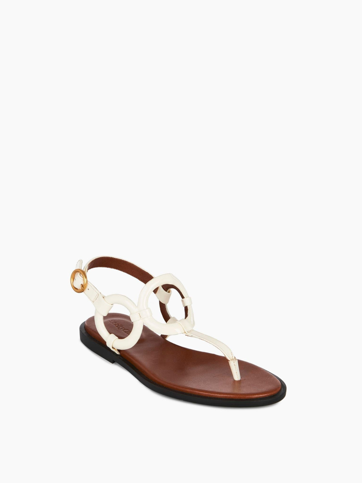 NO PORTE_Sandales plates Kara en cuir - Gesso