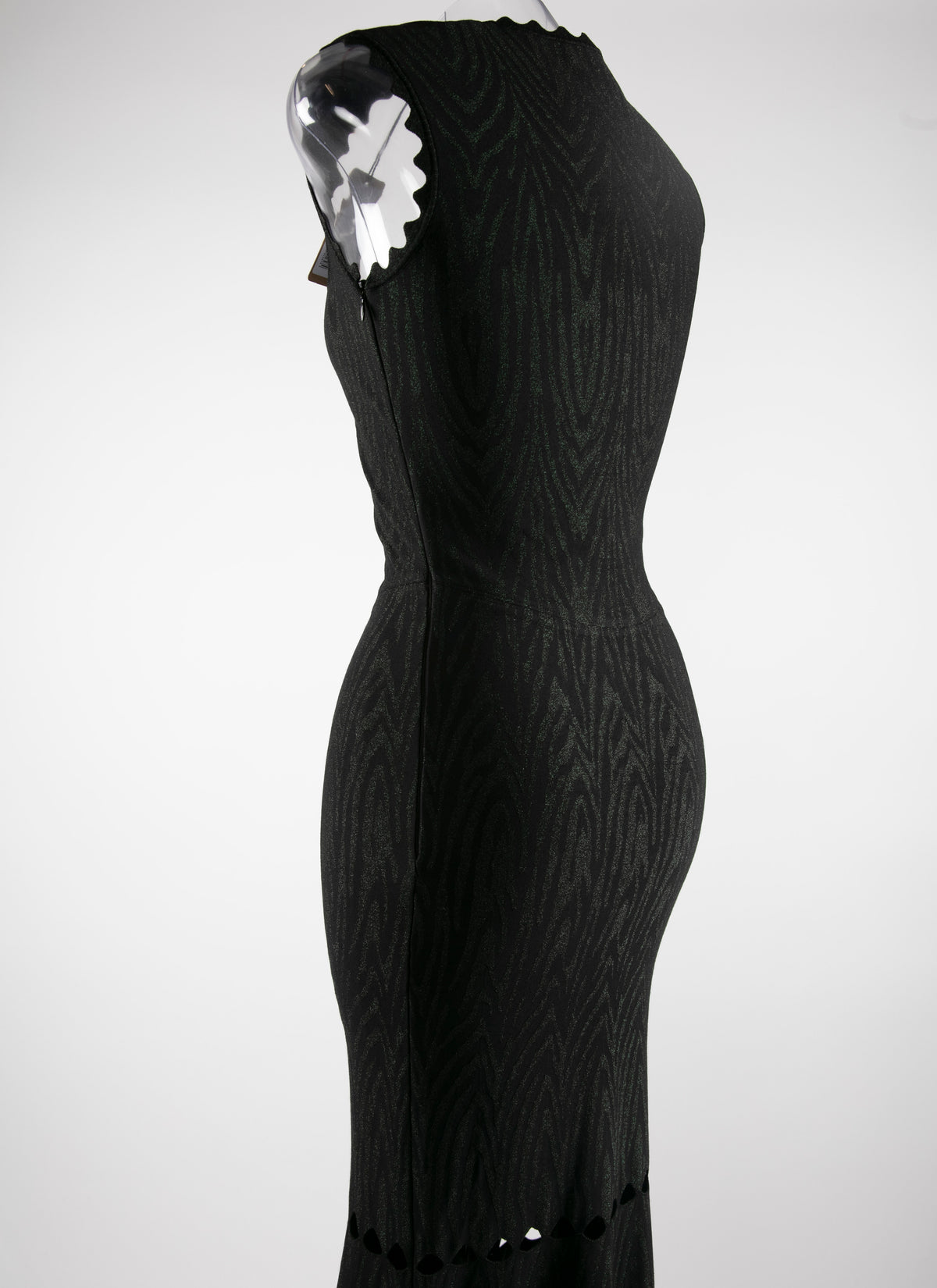 Robe longue sans manches imprimée avec détails ajourés - Noir