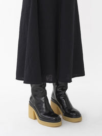 OK PORTE_Jupe taille haute en lin - Black