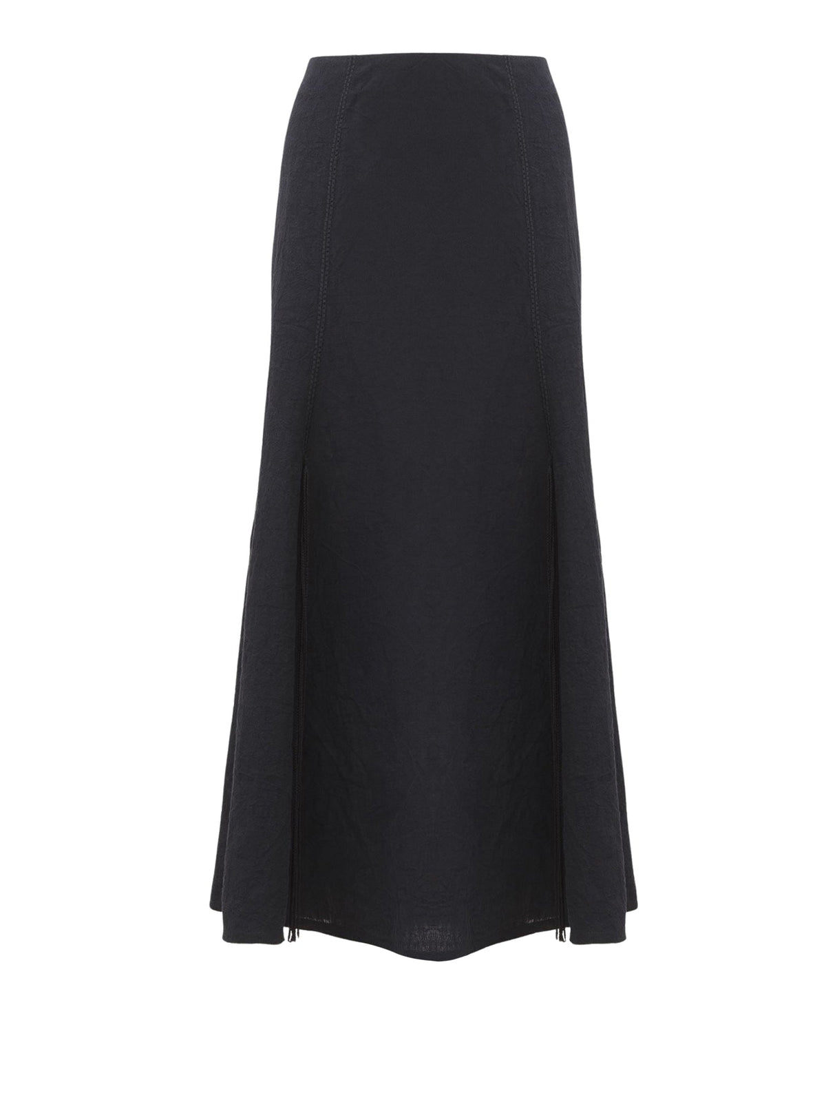 OK PORTE_Jupe taille haute en lin - Black