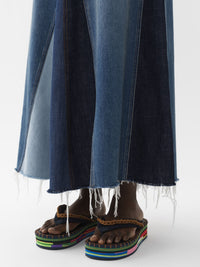 OK PORTE_Jupe longue évasée denim biologique - Multicolor Blue