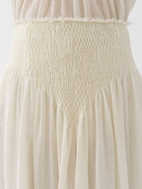 OK PORTE_Jupe ample corset en laine - Seedpearl Beige
