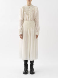 OK PORTE_Jupe ample corset en laine - Seedpearl Beige