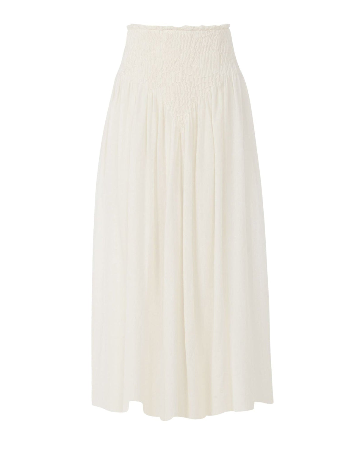 OK PORTE_Jupe ample corset en laine - Seedpearl Beige