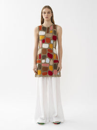 OK PORTE_Mini robe trapèze en cuir - Multicolor