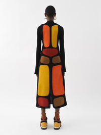 OK PORTE_Robe sans manches en cuir - Multicolor Orange