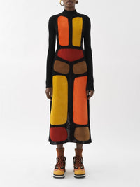 OK PORTE_Robe sans manches en cuir - Multicolor Orange