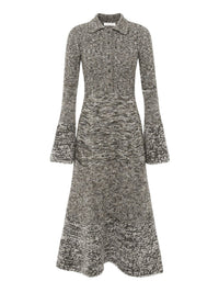 OK PORTE_Robe chemise en cachemire - Black