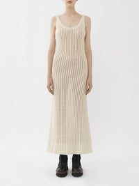 OK PORTE_Robe longue sans manches en laine - White Powder