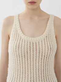 OK PORTE_Robe longue sans manches en laine - White Powder