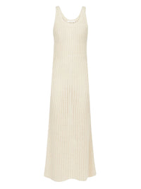 OK PORTE_Robe longue sans manches en laine - White Powder