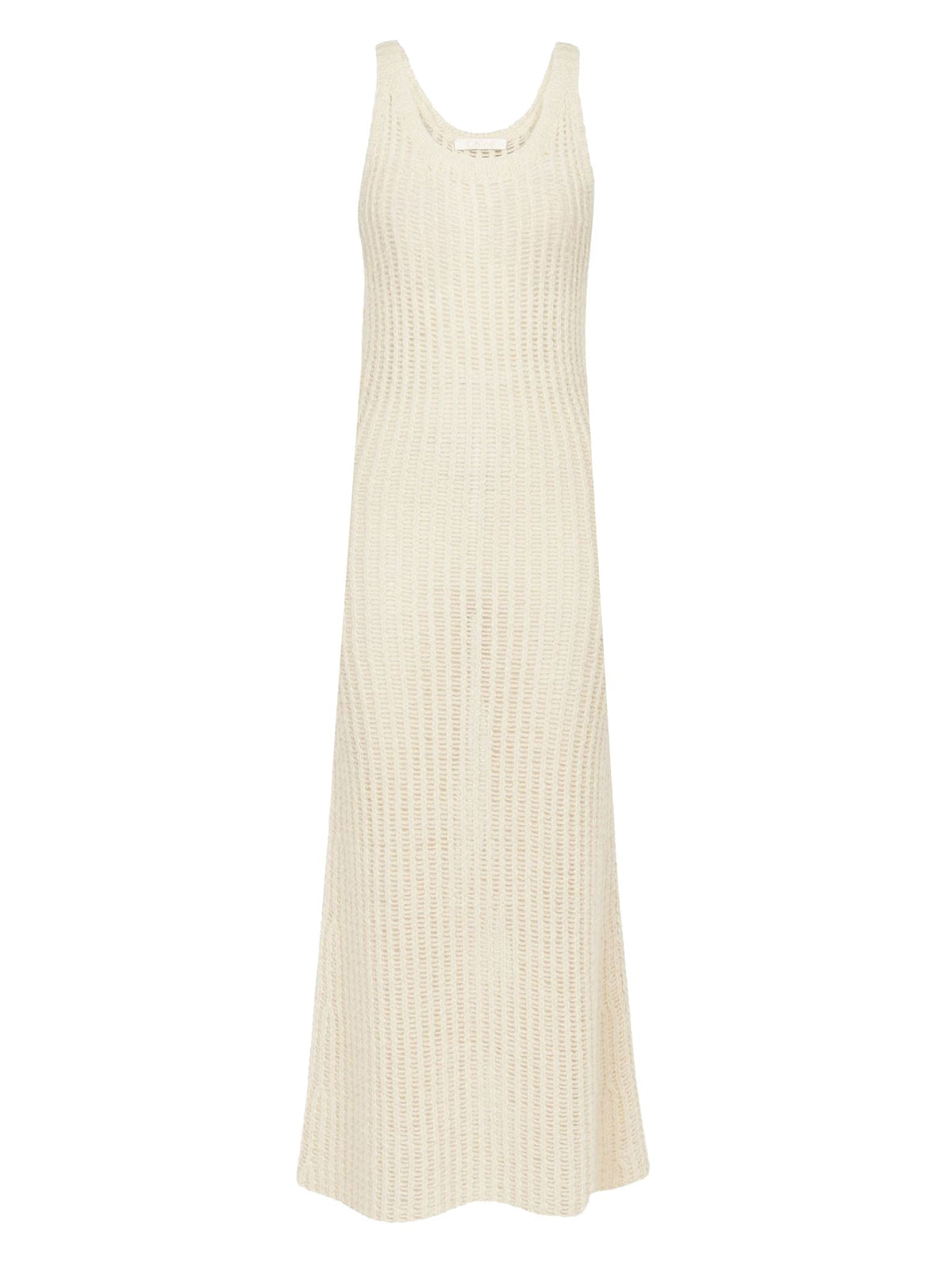OK PORTE_Robe longue sans manches en laine - White Powder