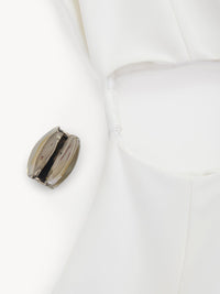 OK PORTE_Robe longue sans manches en soie - White