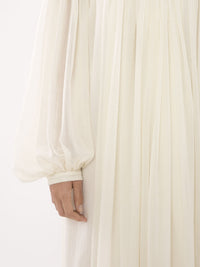 OK PORTE_Robe longue bi-matière à épaules dénudées en laine - Black & White