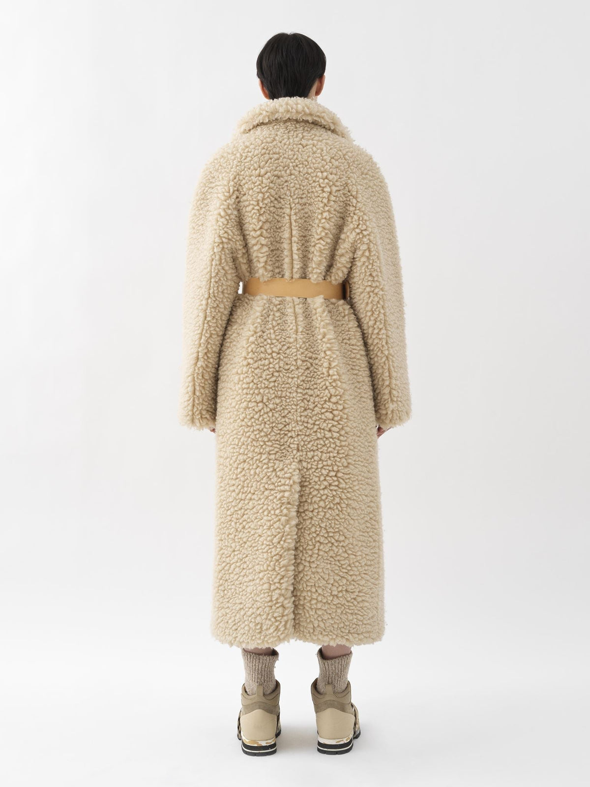OK PORTE_Manteau cocon ceinturé en laine - Soften Brown