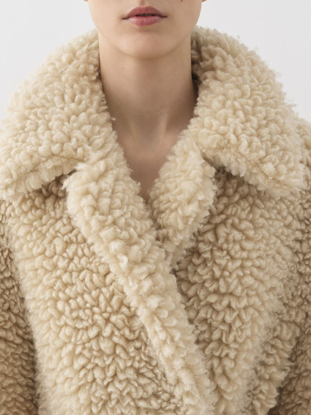 OK PORTE_Manteau cocon ceinturé en laine - Soften Brown