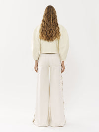 OK PORTE_Veste courte ouverte en cuir - Eden White