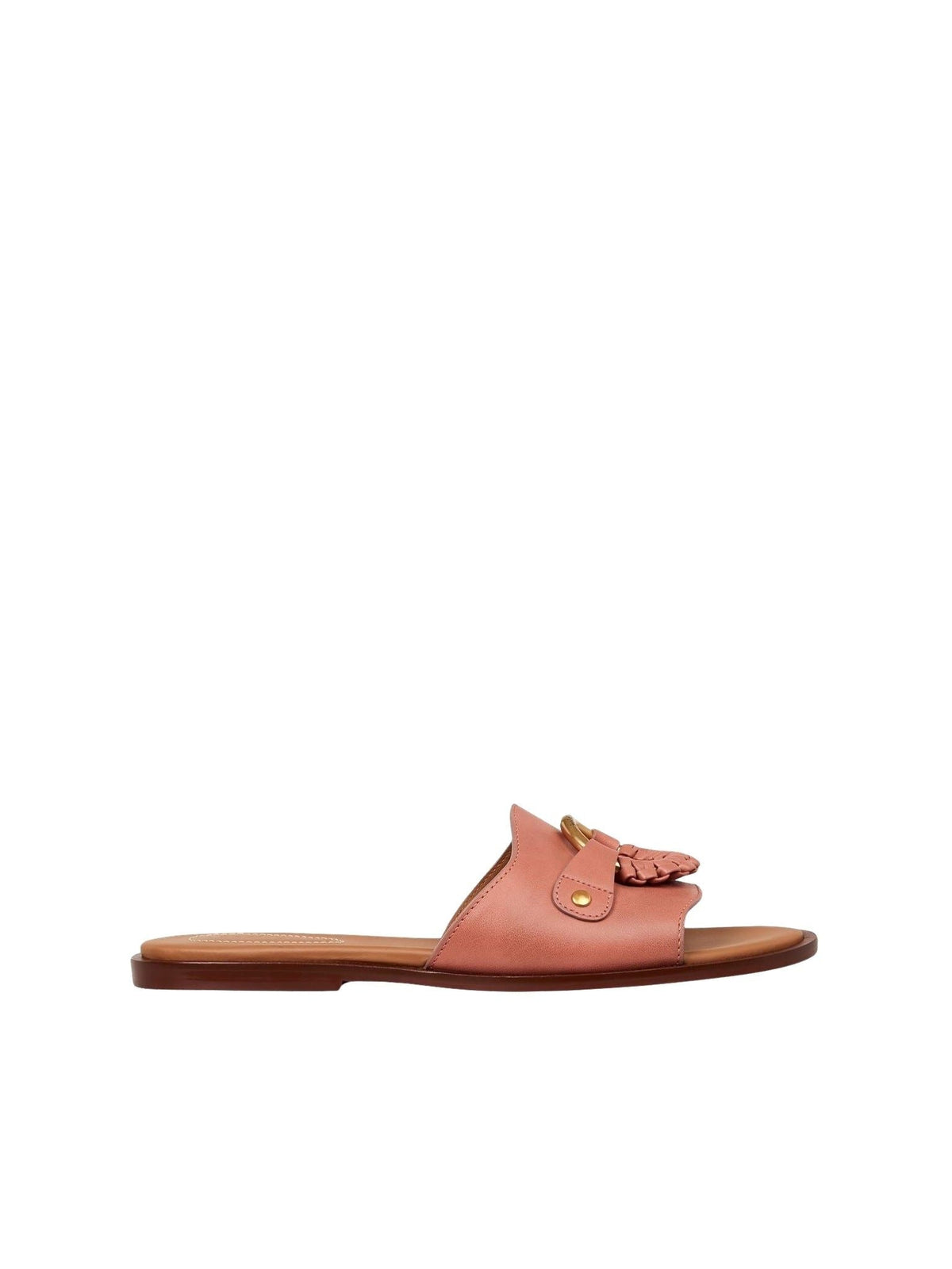 NO PORTE_Mules plates Hana en cuir - Rosa Antico
