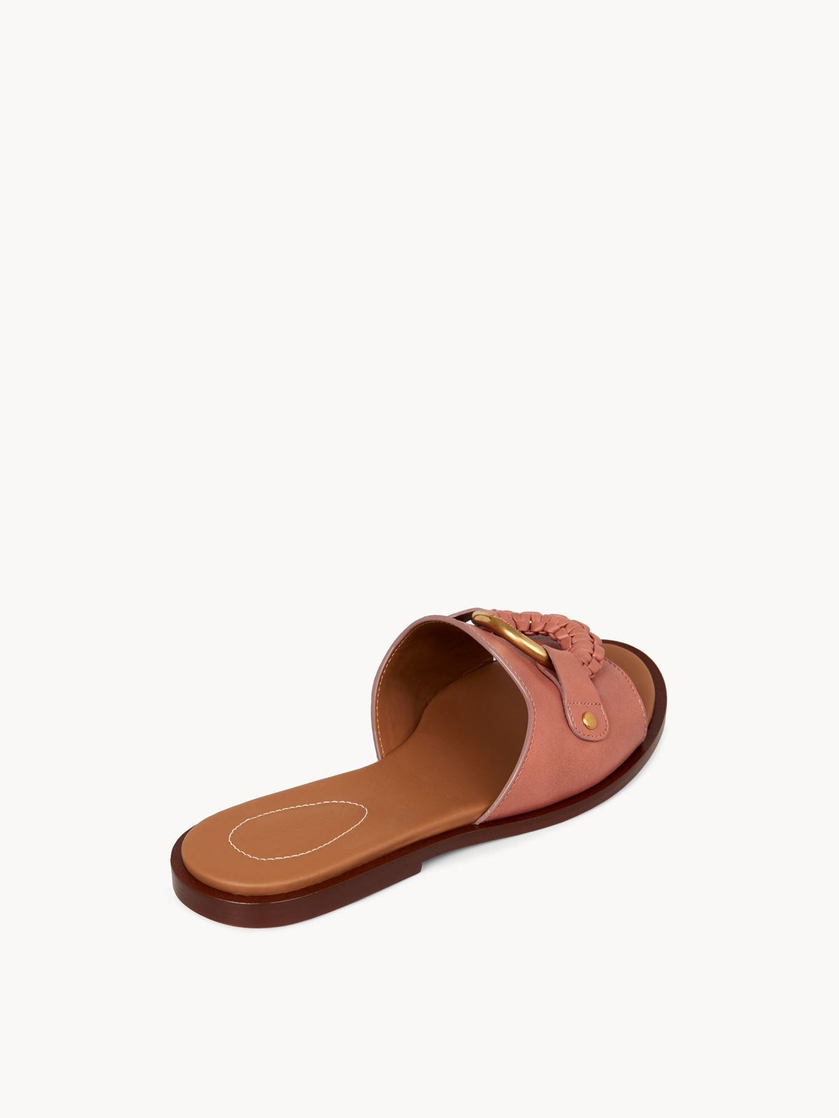 NO PORTE_Mules plates Hana en cuir - Rosa Antico