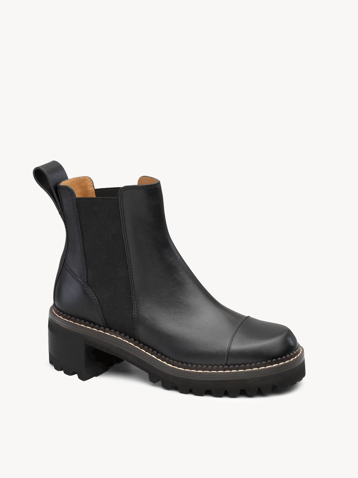 OK PORTE_Bottines Mallory 53 en cuir - Black