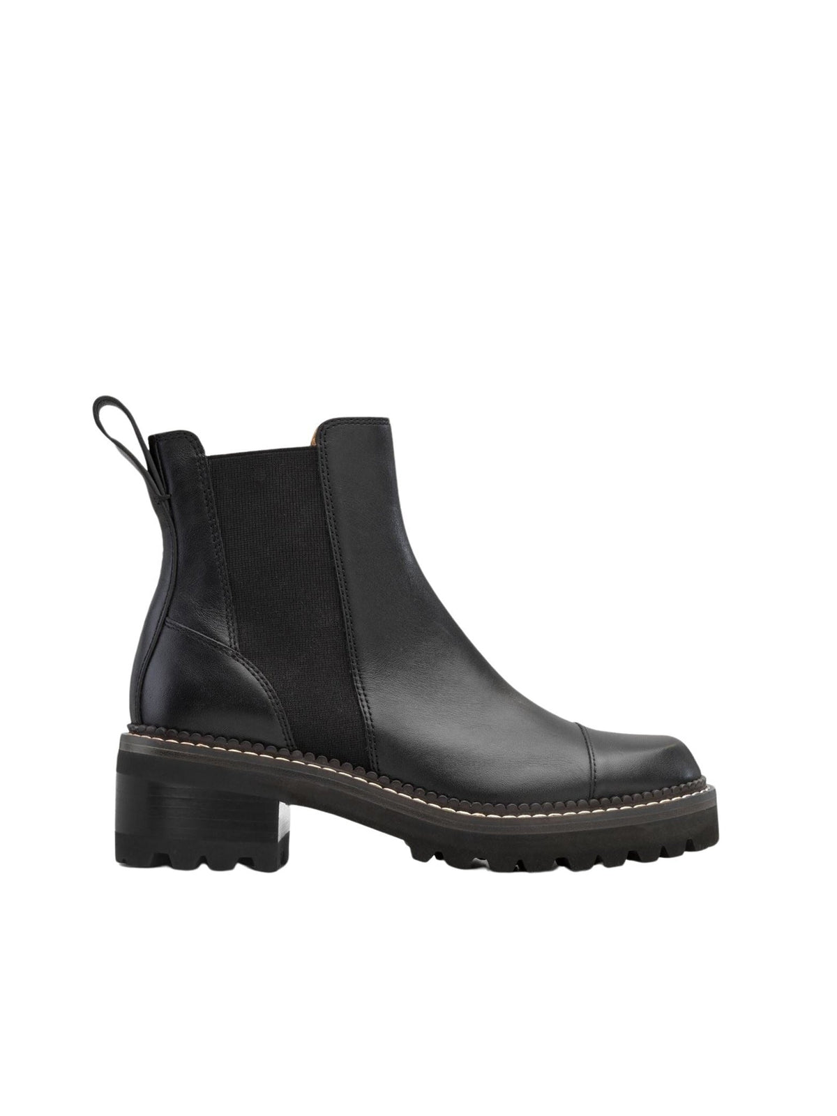 OK PORTE_Bottines Mallory 53 en cuir - Black