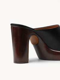NO PORTE_Mules Irenn à talons 80 en cuir - Black