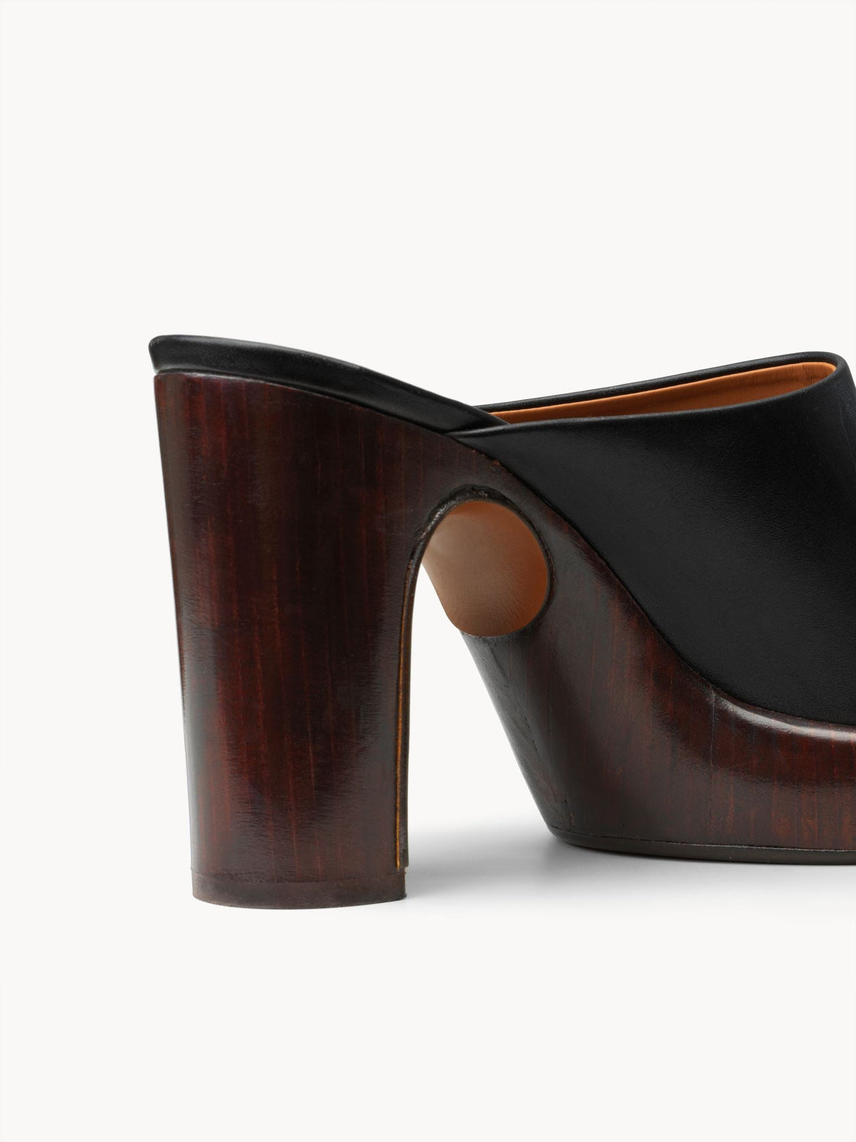 NO PORTE_Mules Irenn à talons 80 en cuir - Black