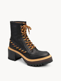 OK PORTE_Bottines Mahalia à lacets 69 en cuir - Black