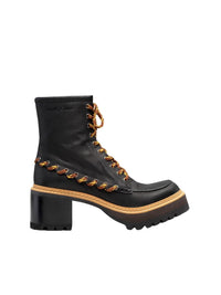 OK PORTE_Bottines Mahalia à lacets 69 en cuir - Black