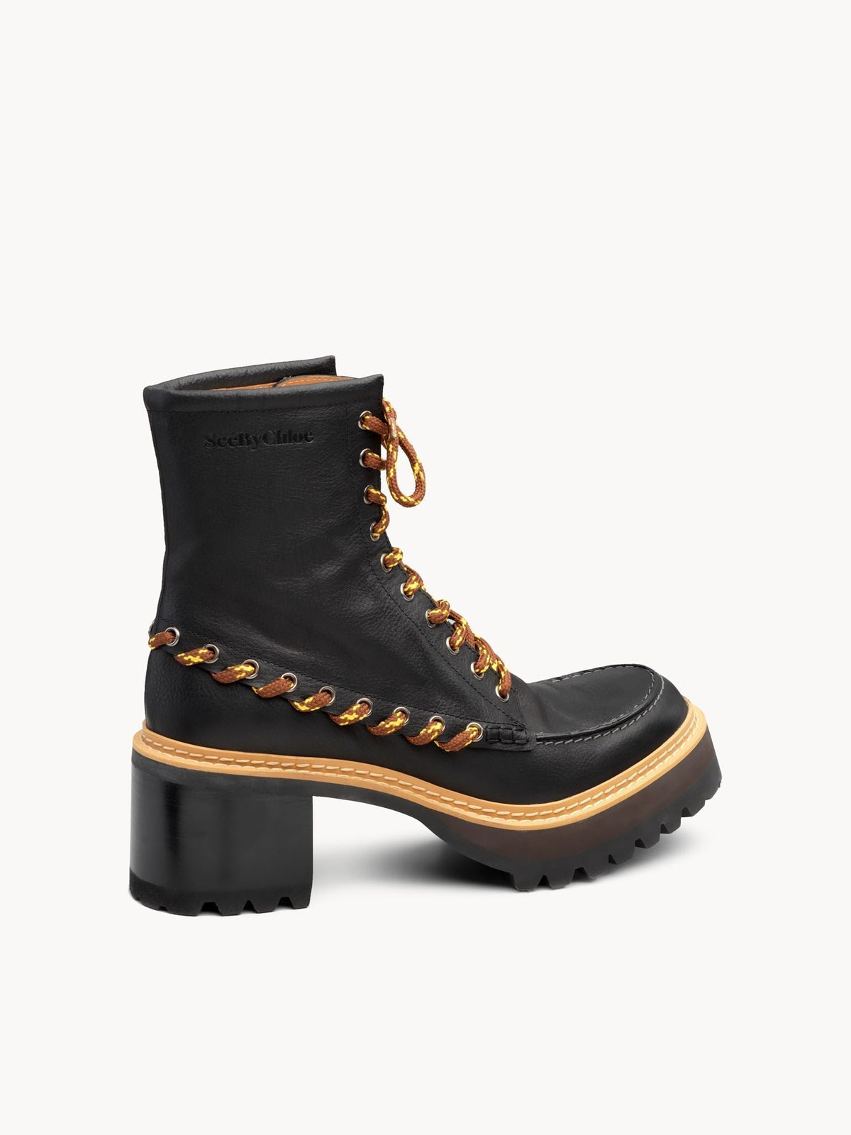 OK PORTE_Bottines Mahalia à lacets 69 en cuir - Black