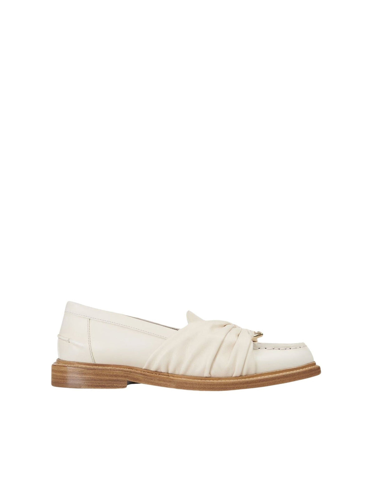 NO PORTE_Mocassins C plats en cuir effet naturel - Eggshell