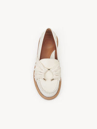 NO PORTE_Mocassins C plats en cuir effet naturel - Eggshell