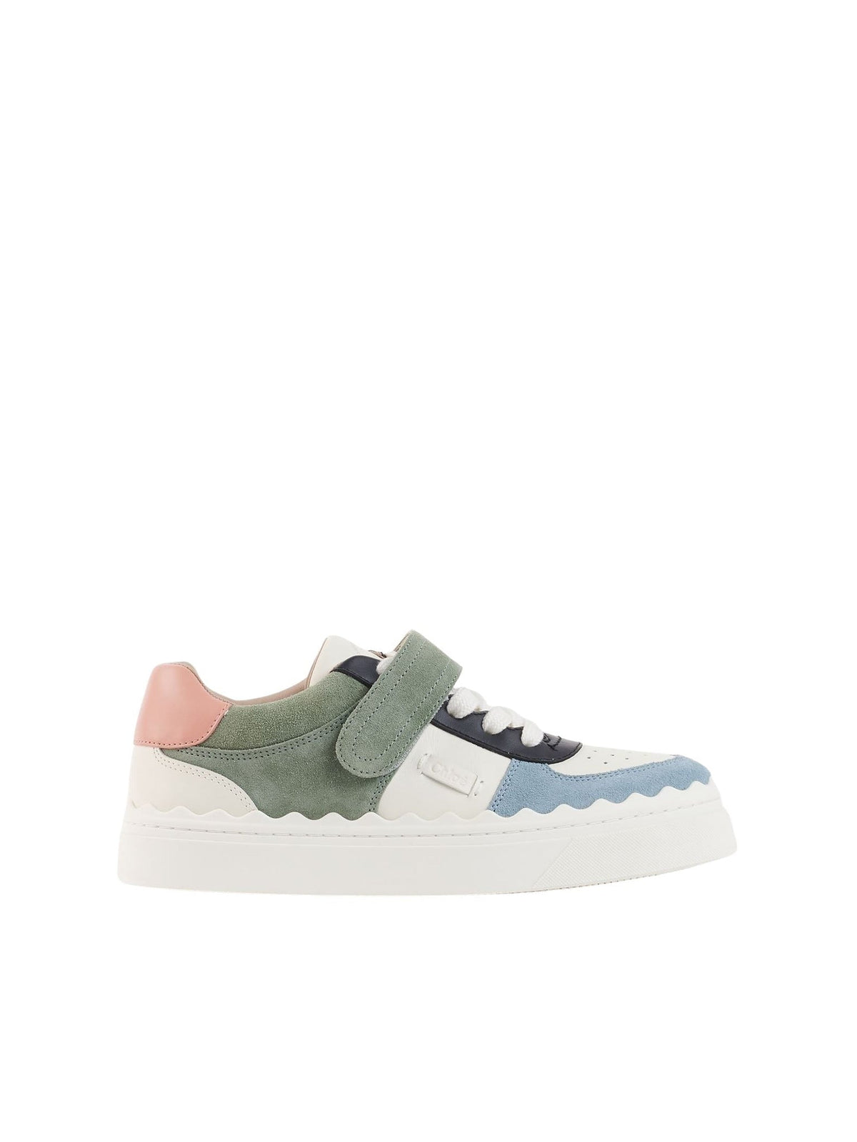 OK PORTE_Sneakers Lauren à scratch en cuir - Pink & Green