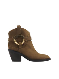 NO PORTE_Bottines Hana 65 en cuir - Millitary Green