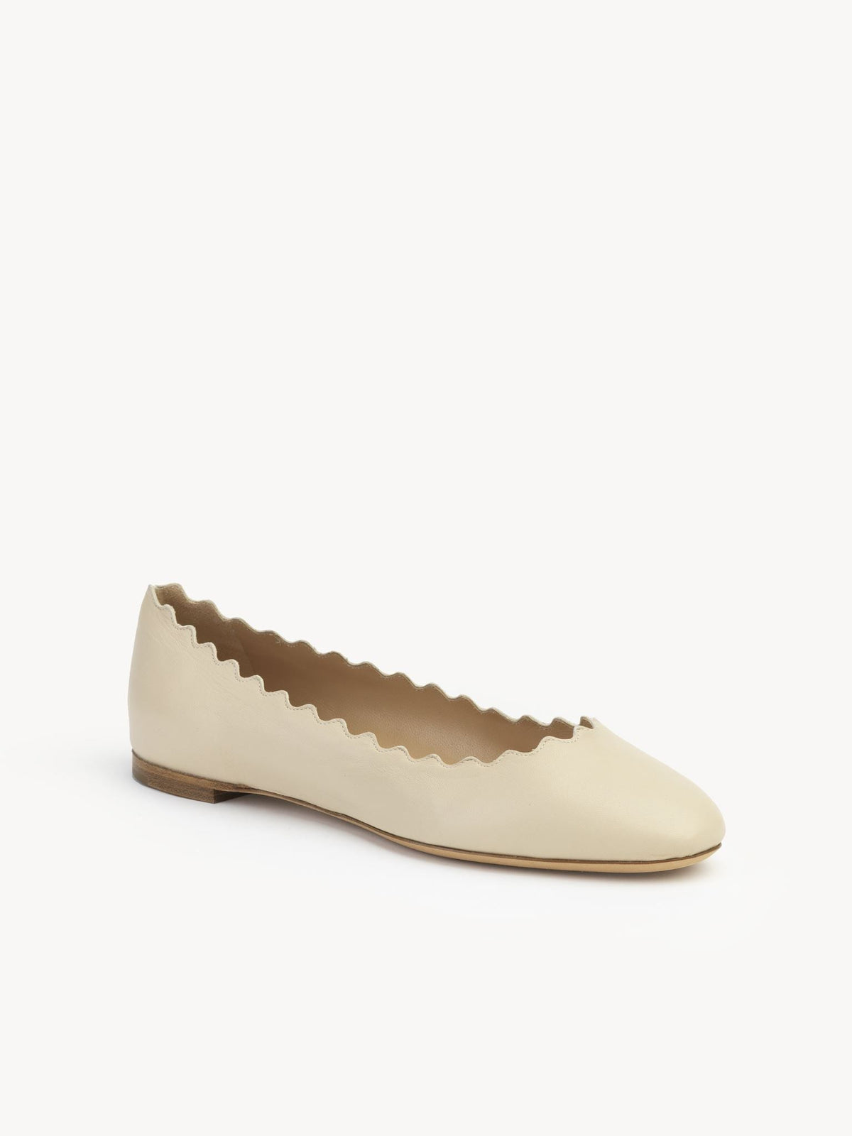 OK PORTE_Ballerines Lauren en cuir - Pearly Grey