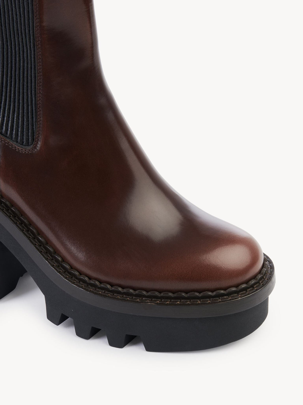 OK PORTE_Bottines chelsea Owena à talons 100 en cuir - Clay Brown