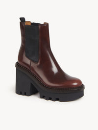 OK PORTE_Bottines chelsea Owena à talons 100 en cuir - Clay Brown