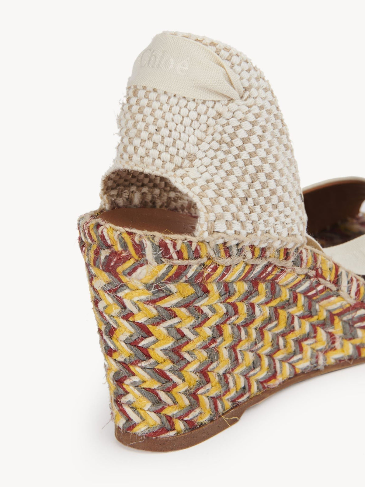 OK PORTE_Sandales espadrilles compensées Piia en cuir - Eggshell