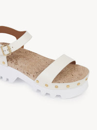 OK PORTE_Sandales Owena 50 en cuir - Cloudy White
