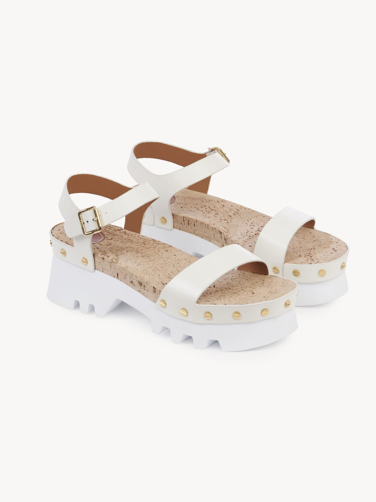 OK PORTE_Sandales Owena 50 en cuir - Cloudy White