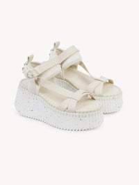 OK PORTE_Sandales compensées Nama 80 - Pearly Grey